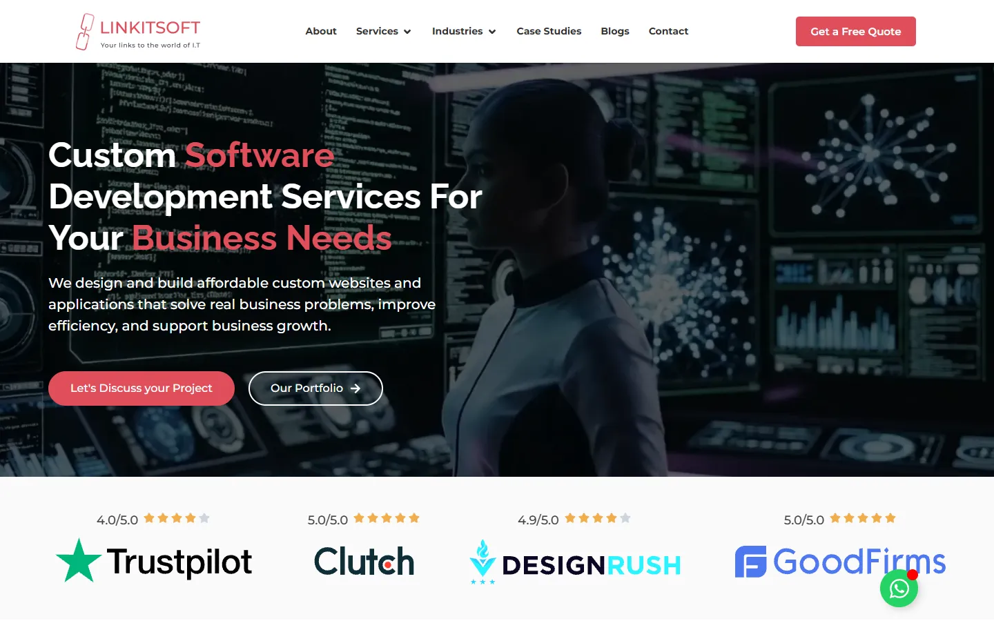Linkit Soft website landing page